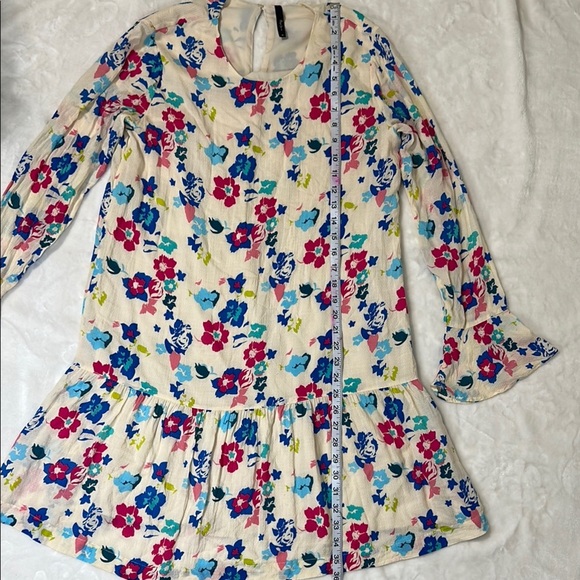 Pepe Jeans floral Ruffled Bishop Sleeve Dress size M - Picture 4 of 14